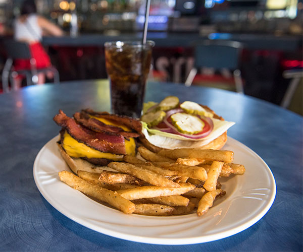 burger and soda