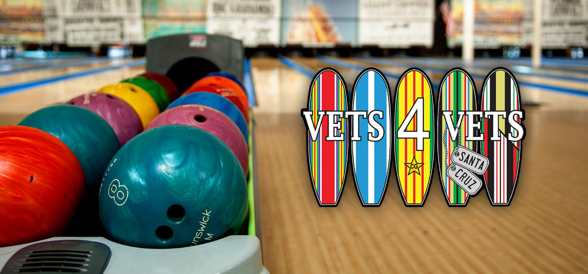 Vets 4 Vets logo and bowling balls